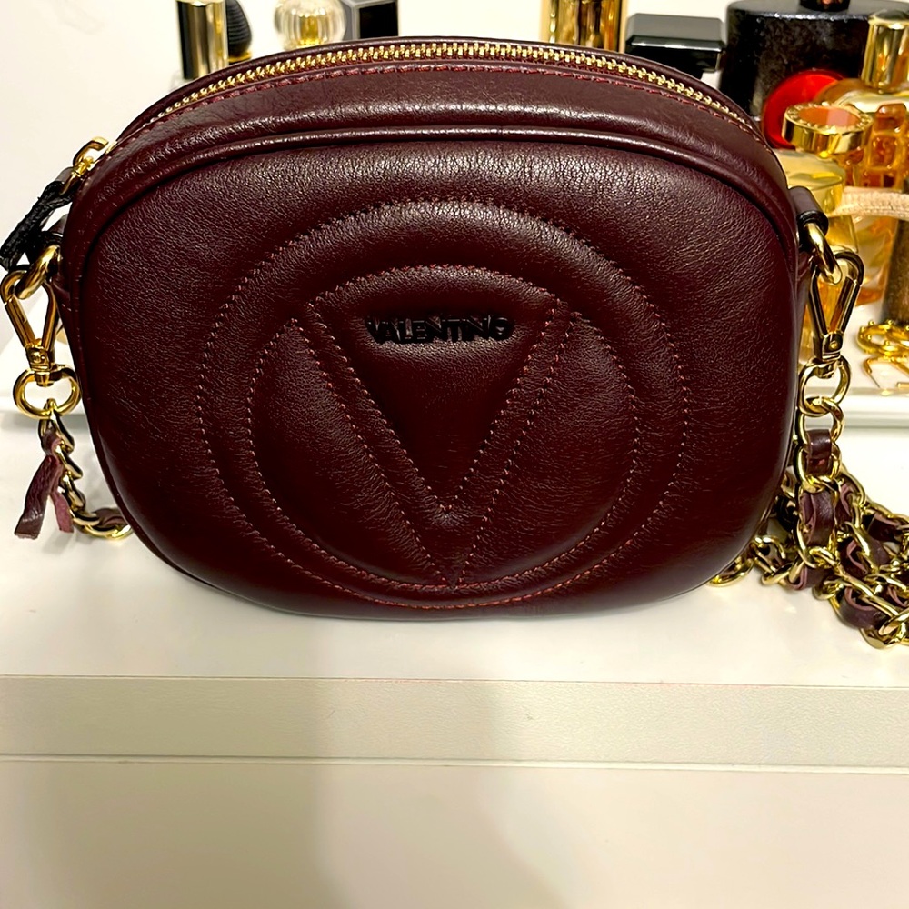 Flash Sale! Mario Valentino Deep Merlot Leather Bag.